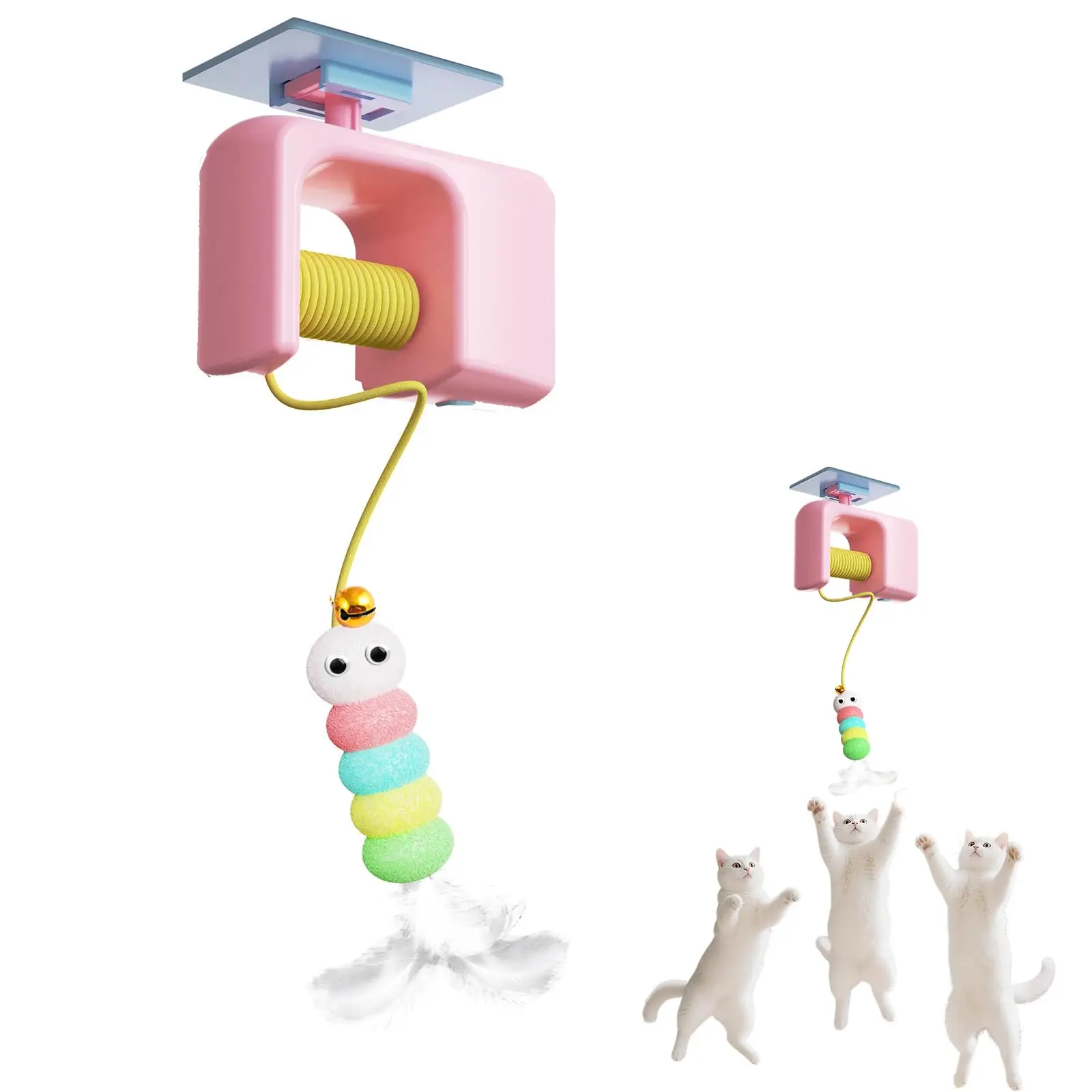Pet Stress Relief Toys for Cats, Rechargeable Interactive Hanging Door Cat Toy, Automatic Electric Flying Bird Cat Toy for Hunt - Imagem 2